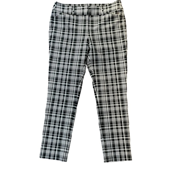 LOFT Pants - Ann Taylor LOFT Pants Womens Size 8 Black White Gingham Julie Straight Ankle